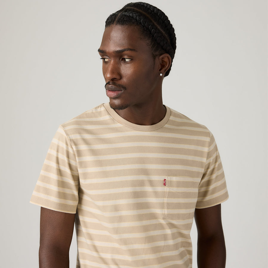 Camiseta Levis Mangas Cortas Rayas con Bolsillo para Caballeros