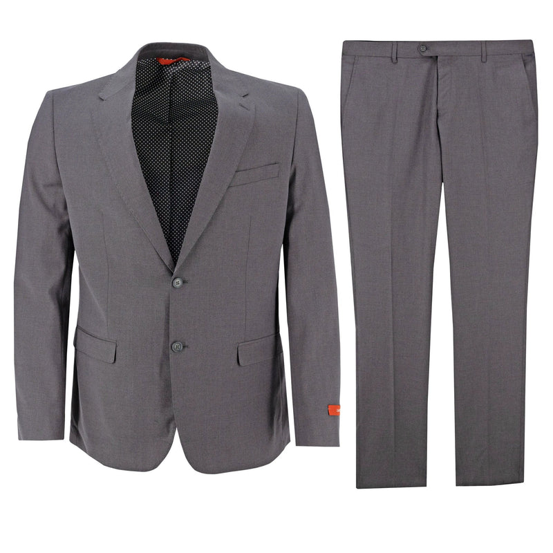 Traje Zanetti 2 Botones Luca/pzet Liso Gris Carbón Oscuro/Azul para Caballeros LUCA