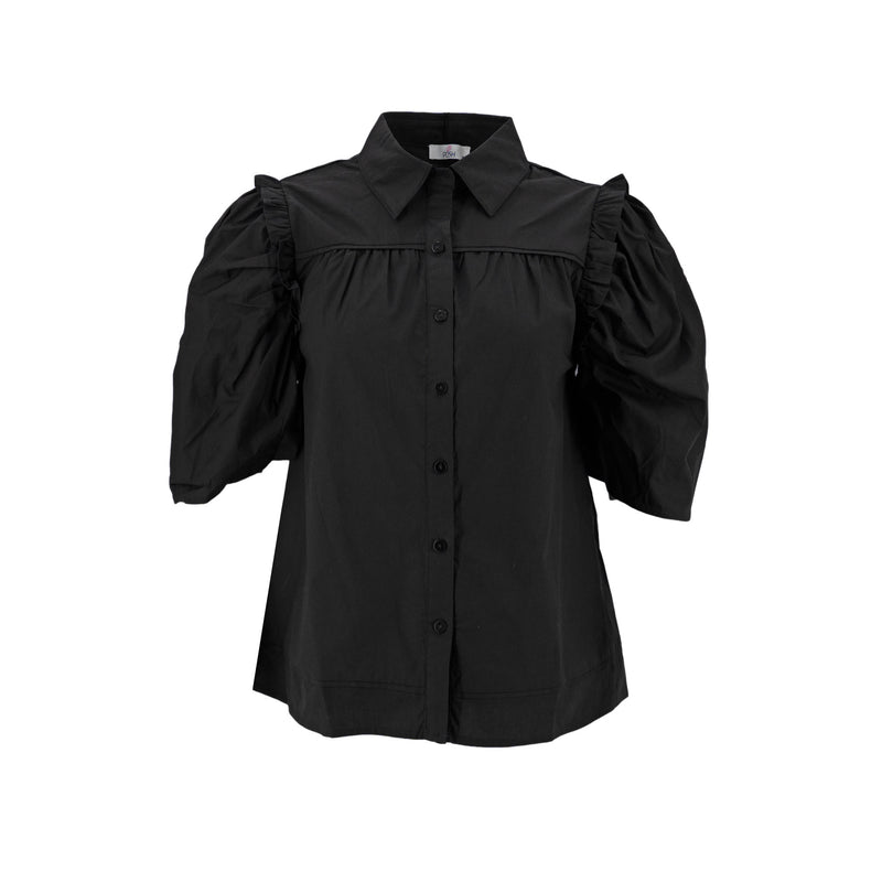 Blusa Posh Mangas Cortas Lisa Negro para Damas