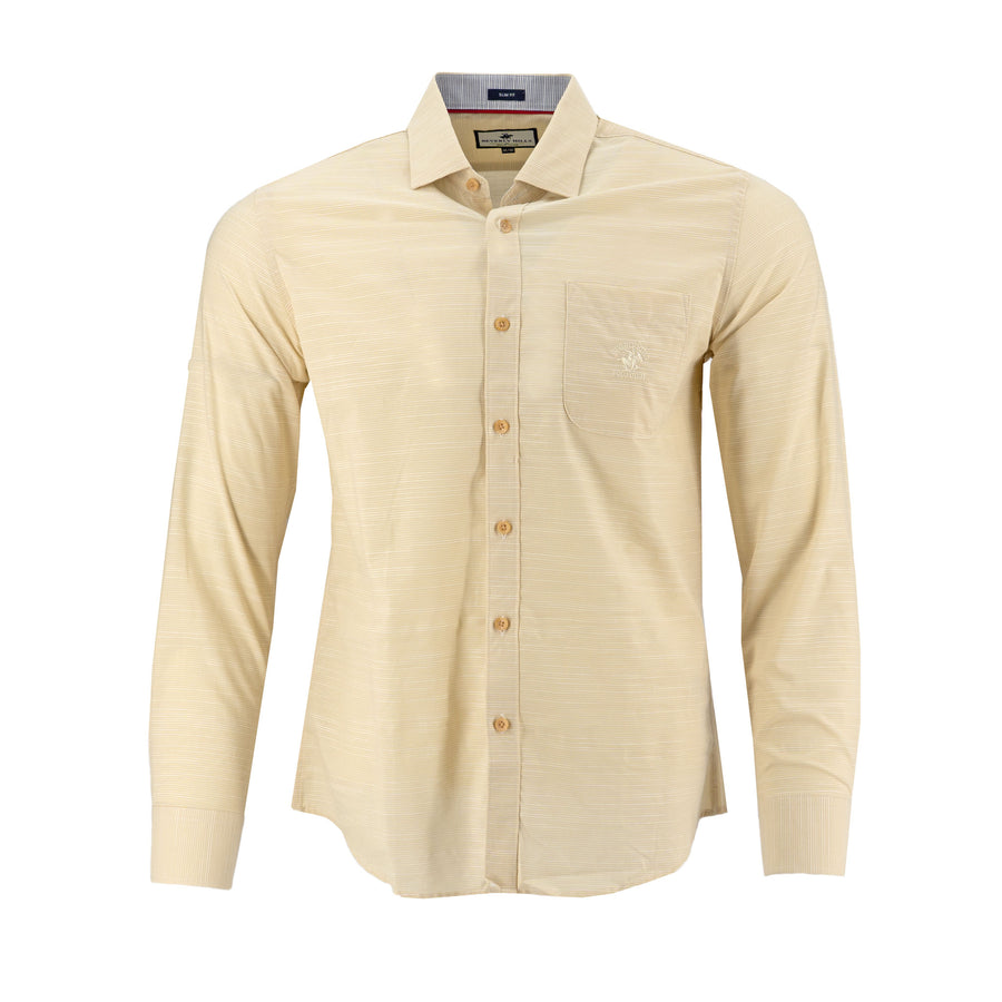 Camisa Beverly Hills Mangas Largas Lisa para Caballeros