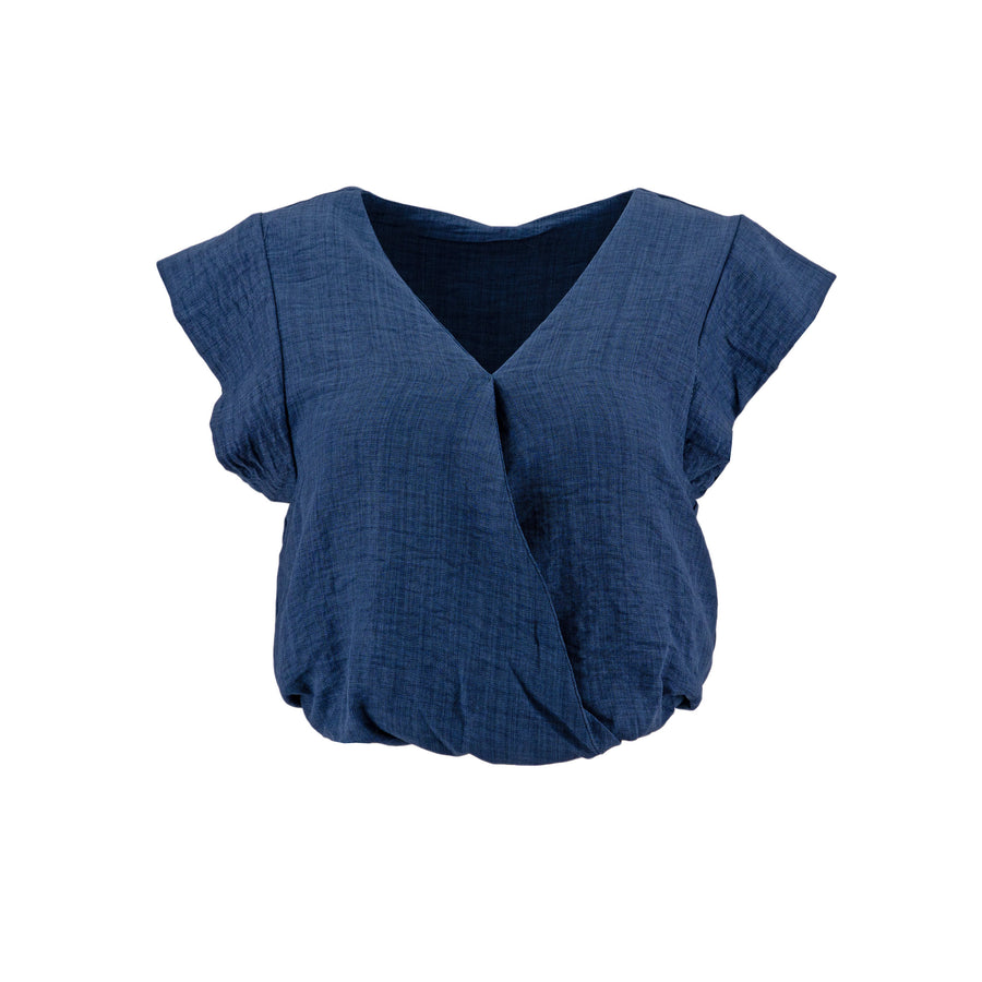 Blusa Sofia S Mangas Cortas Lisa para Damas – NAVY