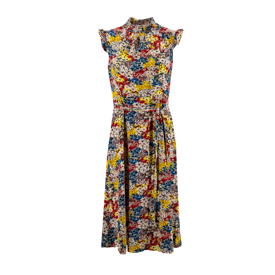 Vestido Nina Leonard sin Mangas Floral para Damas – BLUE SUEDE MULTI