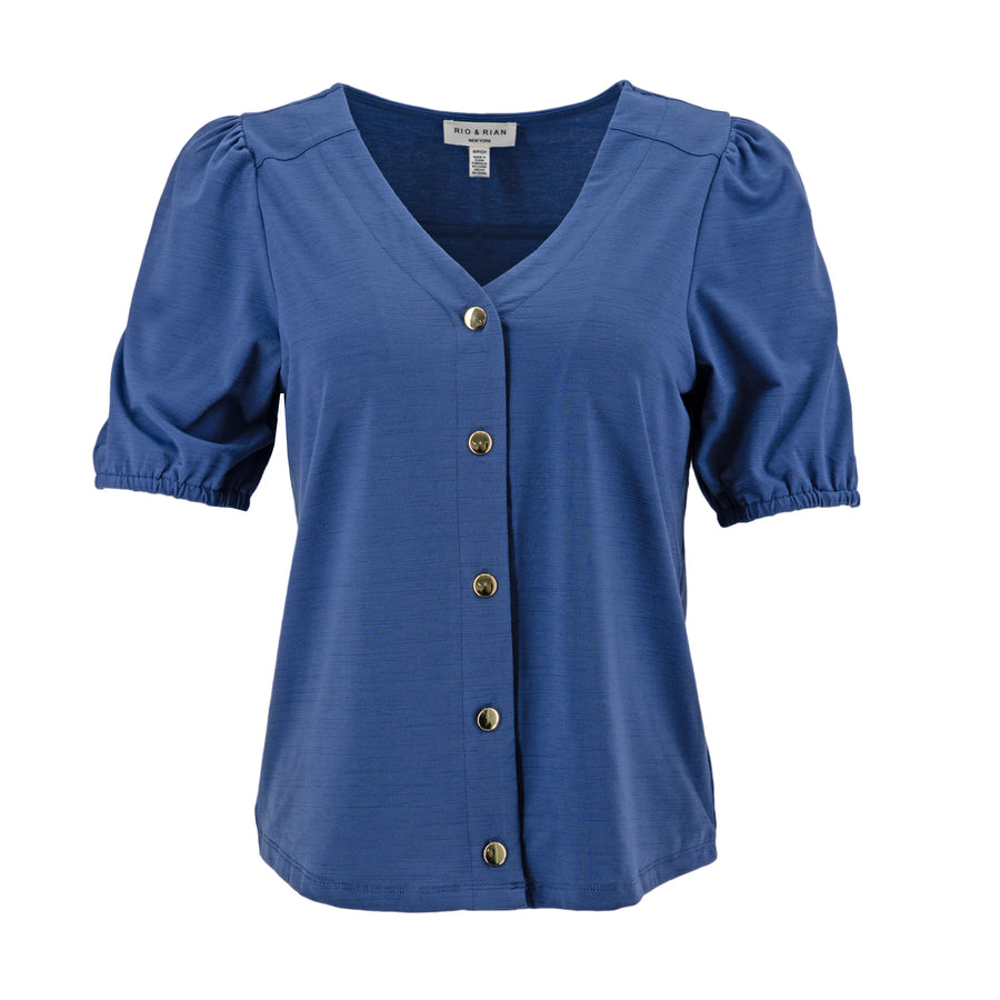 Blusa Rio + Rain Mangas Cortas Lisa para Damas – vista 2