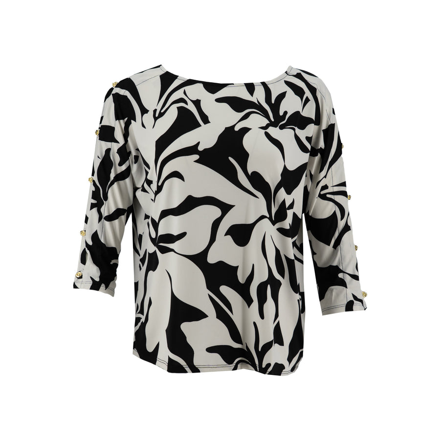 Blusa Zac & Rachel Mangas 3/4 Floral para Damas