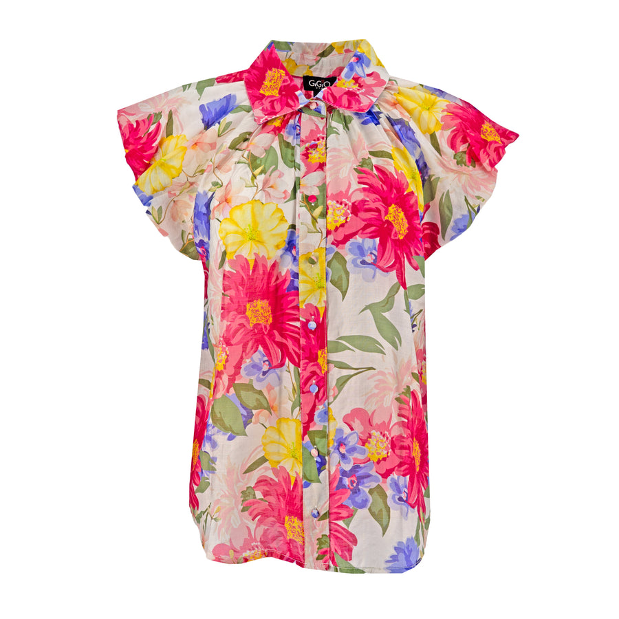 Blusa Gigio Mangas Cortas Floral para Damas – STRAWBERRY MIX