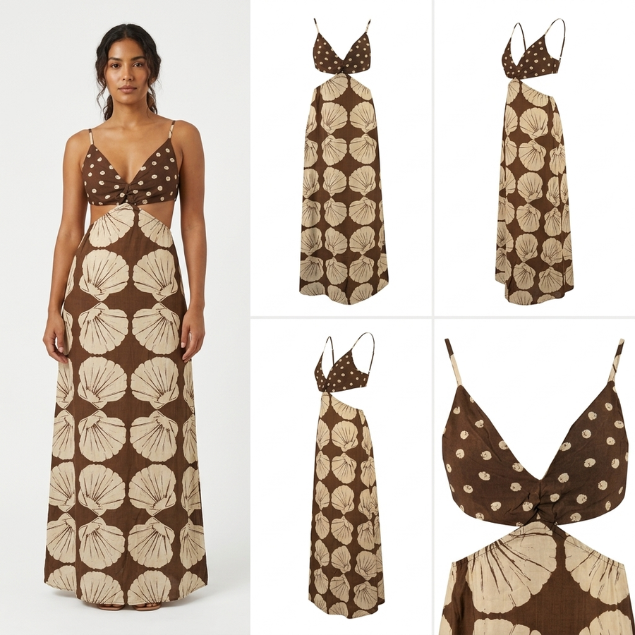 Vestido Sofia S Halter Estampado para Damas – vista 4