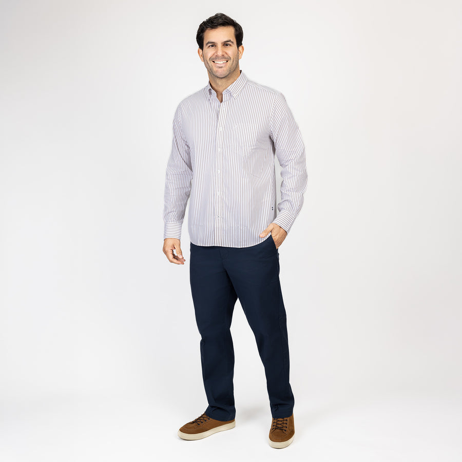 Camisa Nautica Mangas Largas Rayas para Caballeros