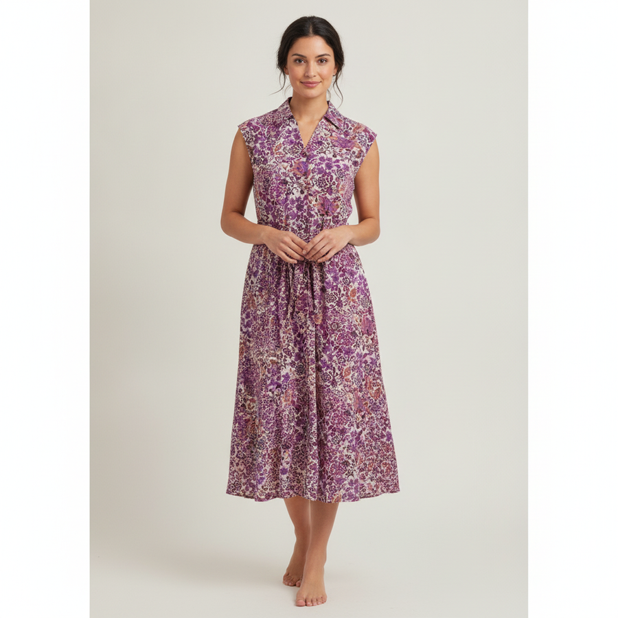 Vestido Rabbit sin Mangas Estampado para Damas con modelo (AI)