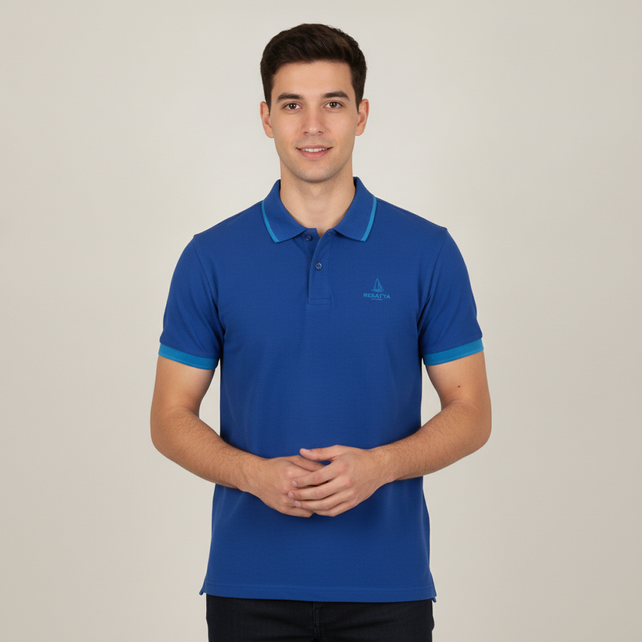 Poloshirt Regatta Mangas Cortas Liso para Caballeros con modelo (AI)