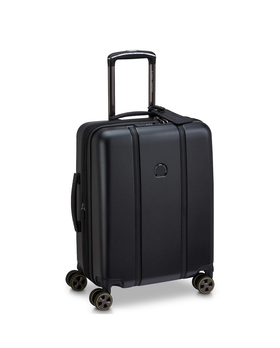 Maleta Delsey Paris Con Rueda Pequeña 55cm Ribete Café Negro