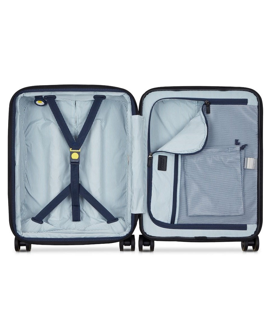 Maleta Delsey Paris Con Rueda Pequeña 55cm Ribete Café Negro