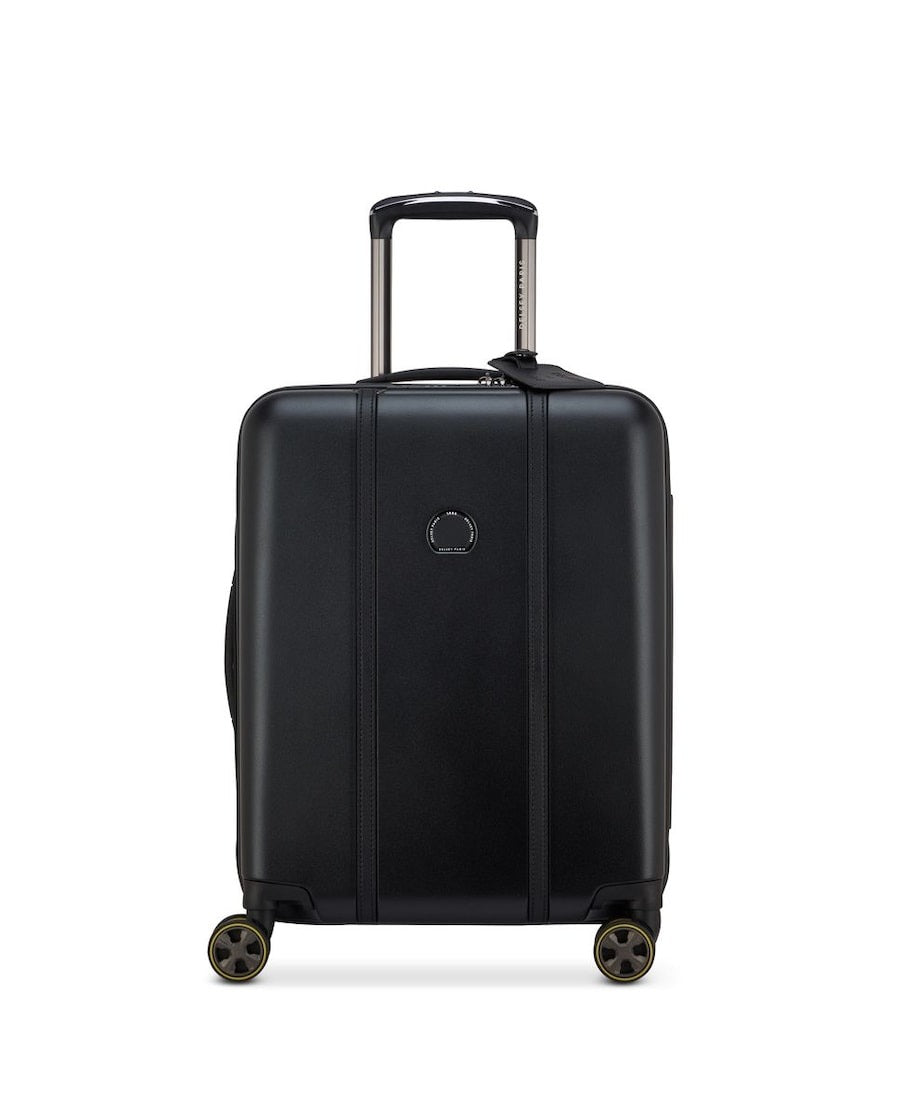 Maleta Delsey Paris Con Rueda Pequeña 55cm Ribete Café Negro