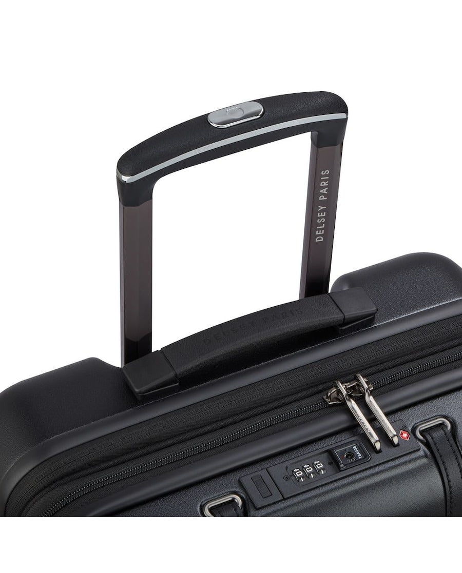 Maleta Delsey Paris Con Rueda Pequeña 55cm Ribete Café Negro