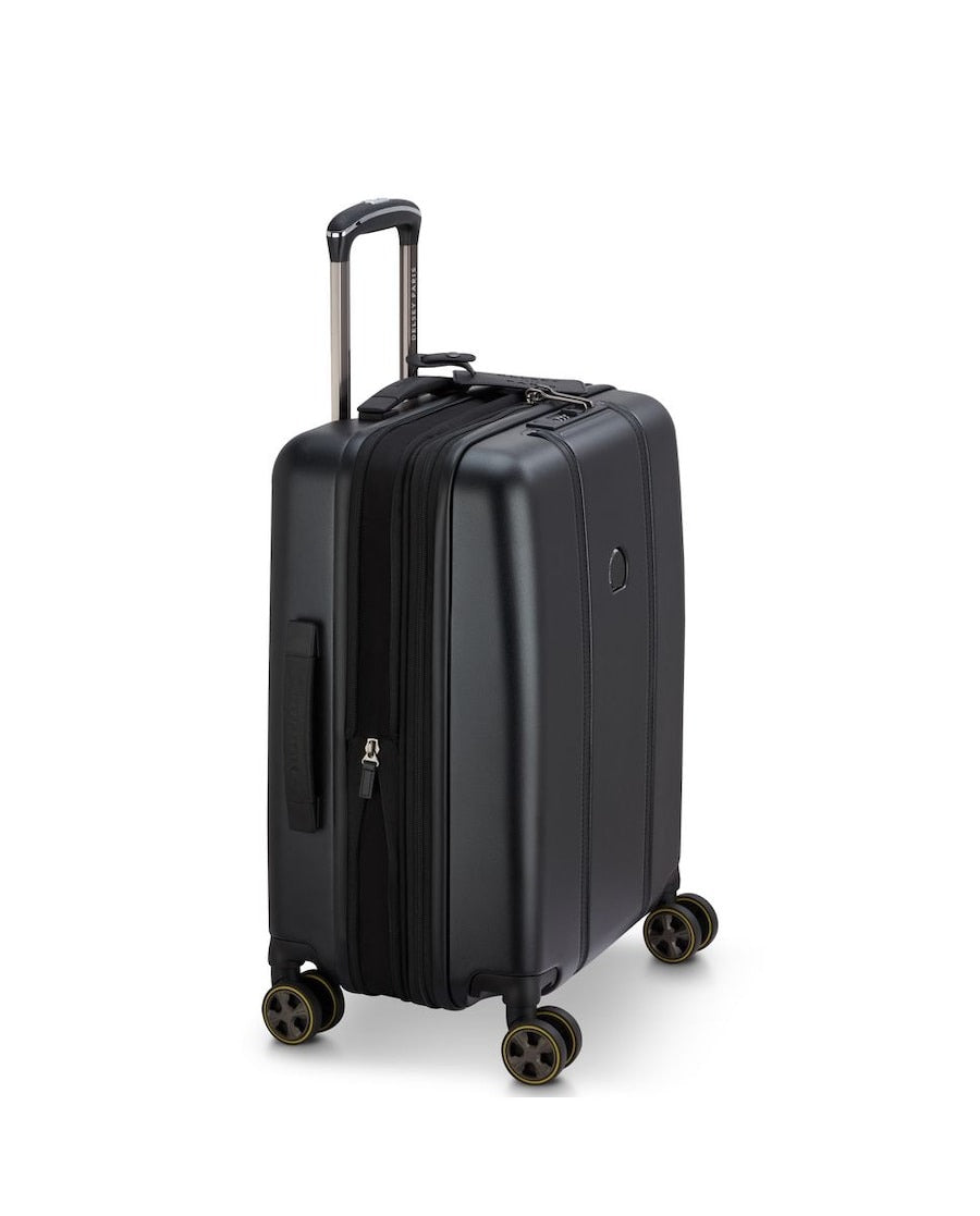 Maleta Delsey Paris Con Rueda Pequeña 55cm Ribete Café Negro