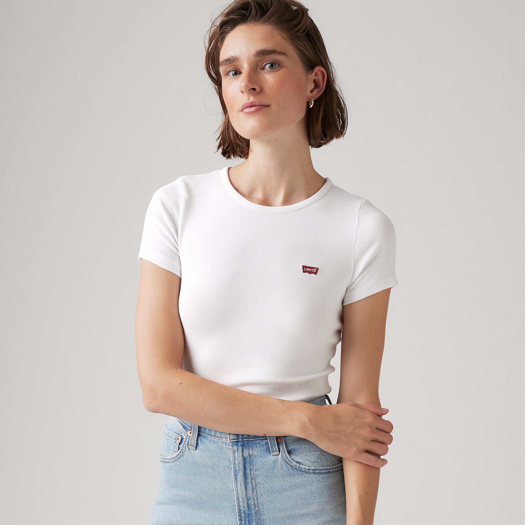 Blusa Levis Mangas Cortas Brocado para Damas