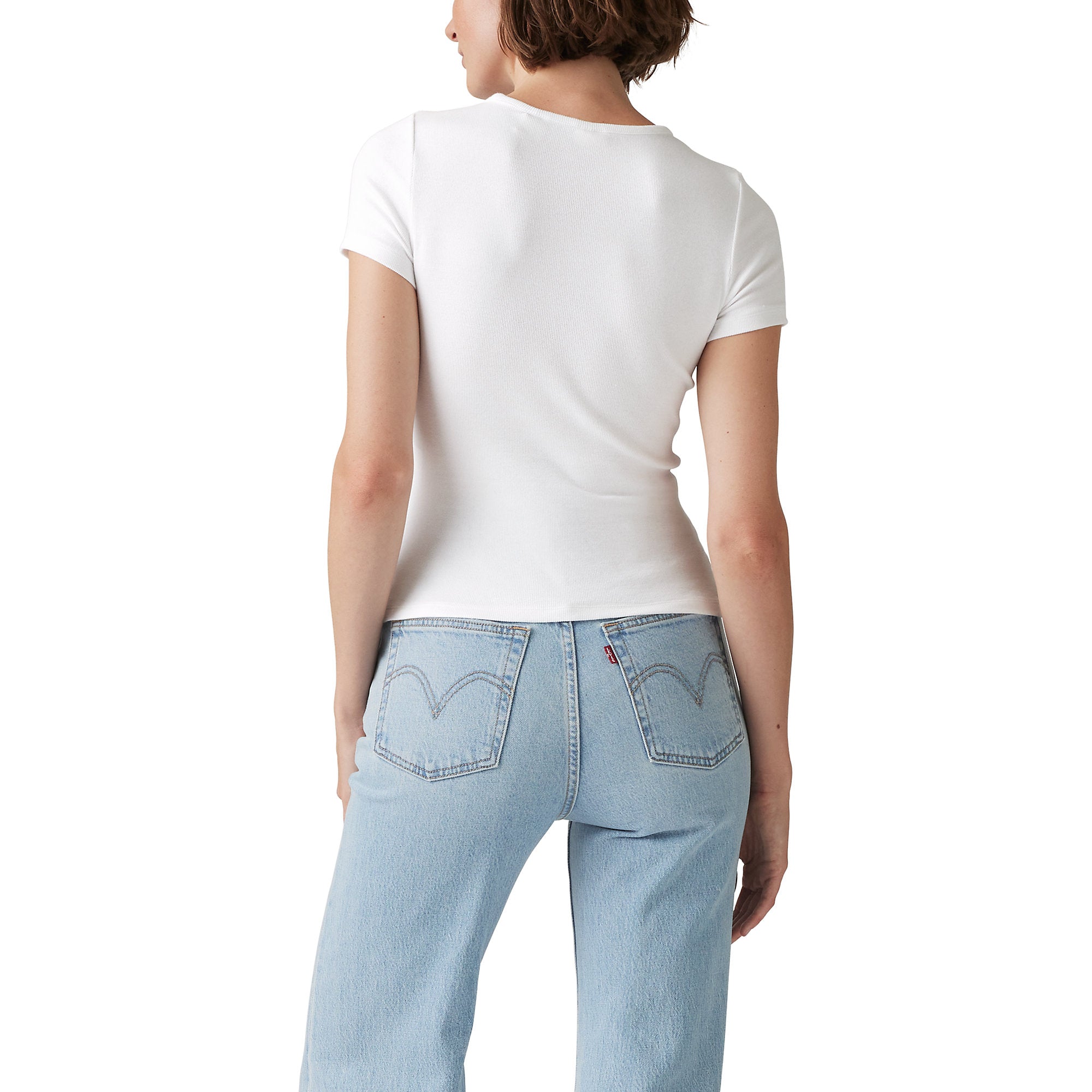 Blusa Levis Mangas Cortas Brocado para Damas