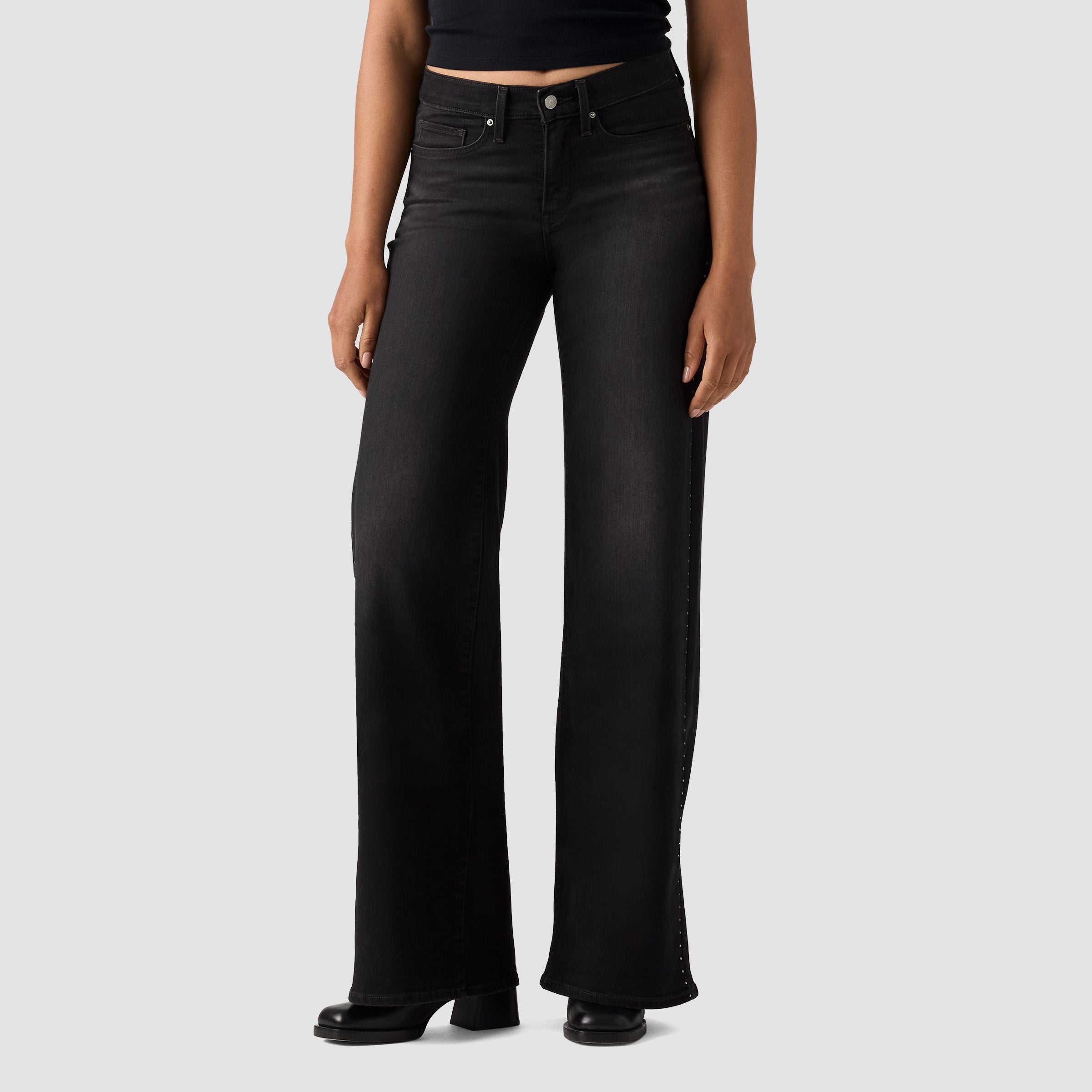 Pantalones Jeans Levis 318 Shaping Wide Leg para Damas – BLACK