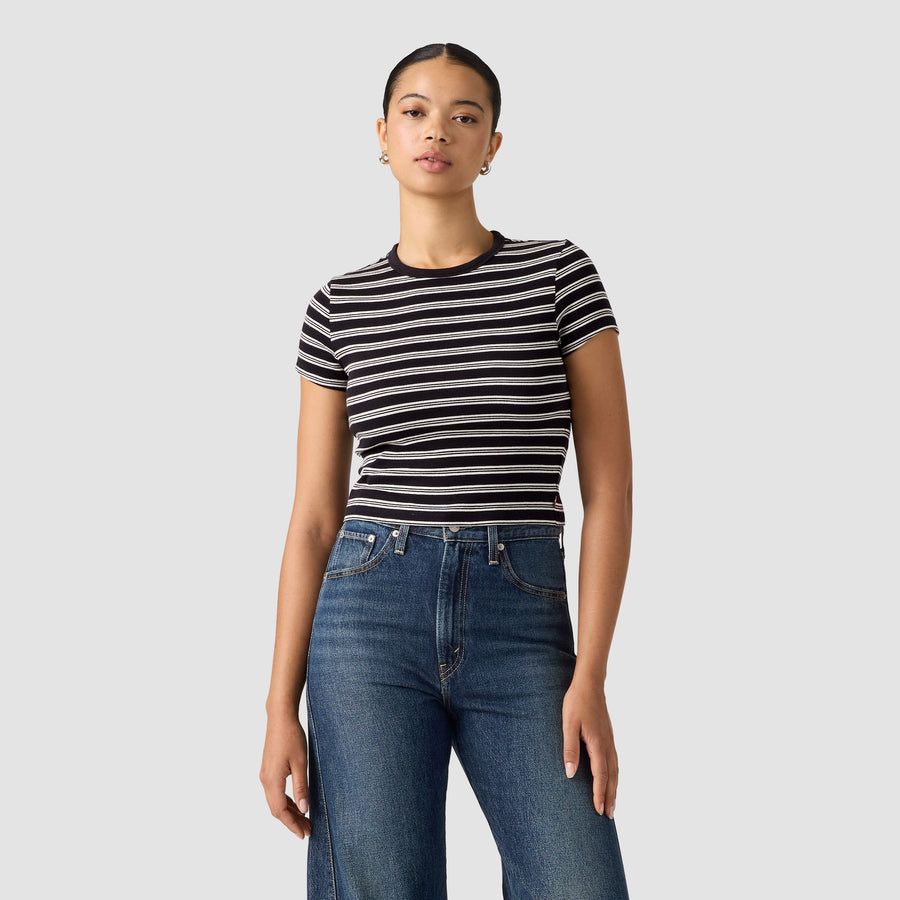 Camiseta Levis Mangas Cortas Rayas para Damas – BLACK