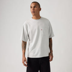 Camiseta Levis Mangas Cortas Lisa Regular Fit Gris Claro para Caballeros