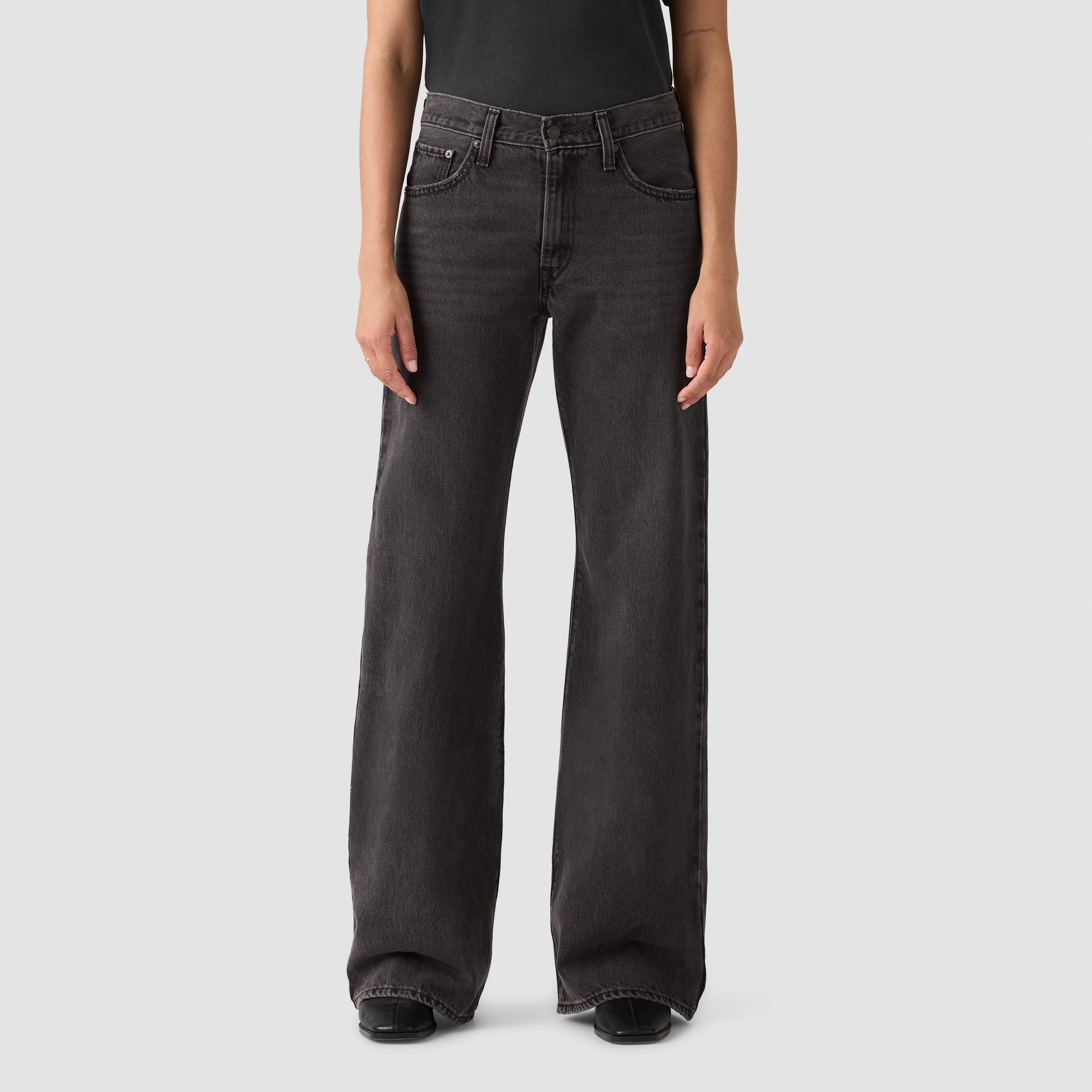 Pantalones Jeans Levis Middy Loose Boot para Damas – CHARCOAL