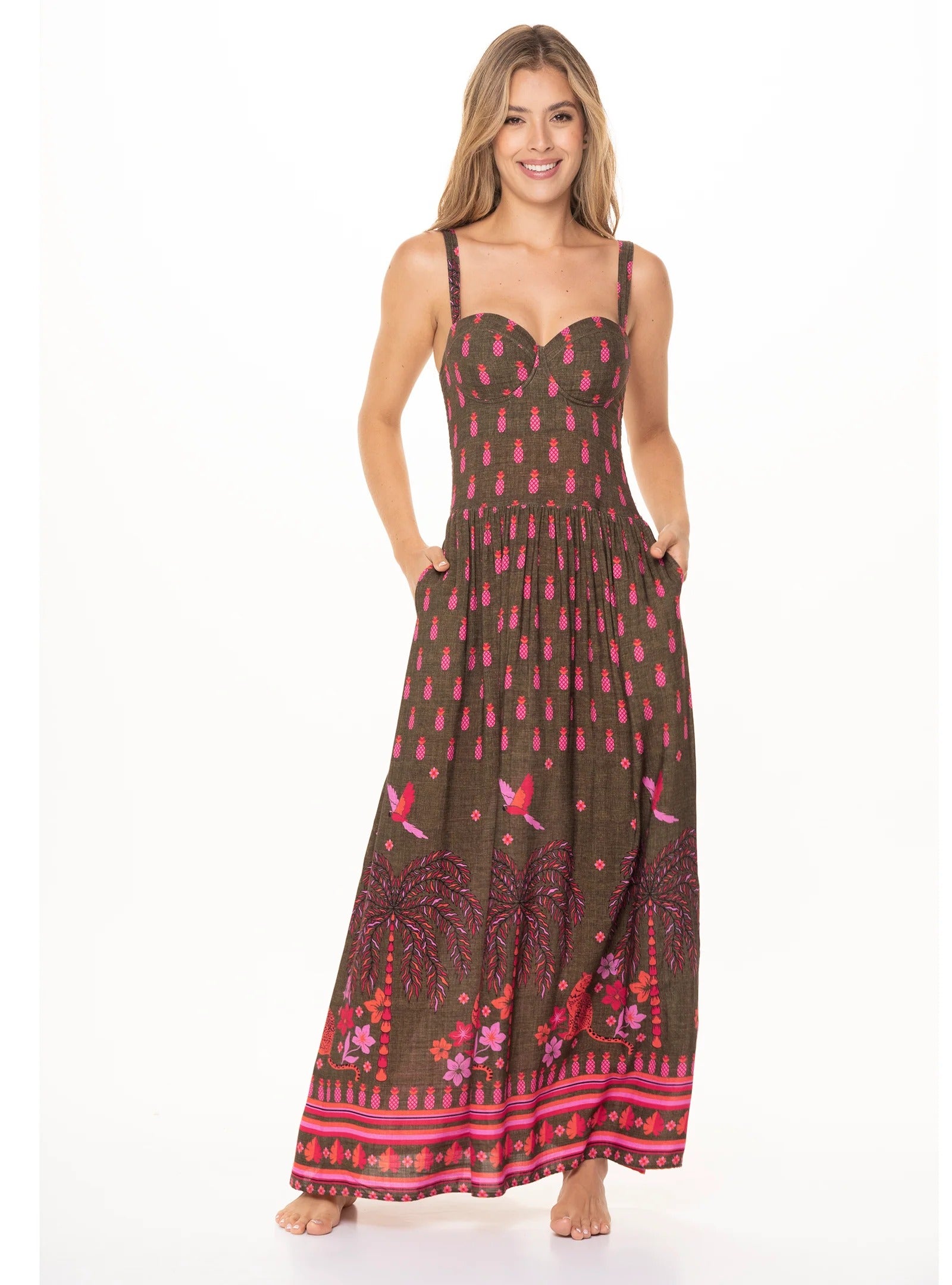 Vestido Garotas Tiros Pinas para Damas