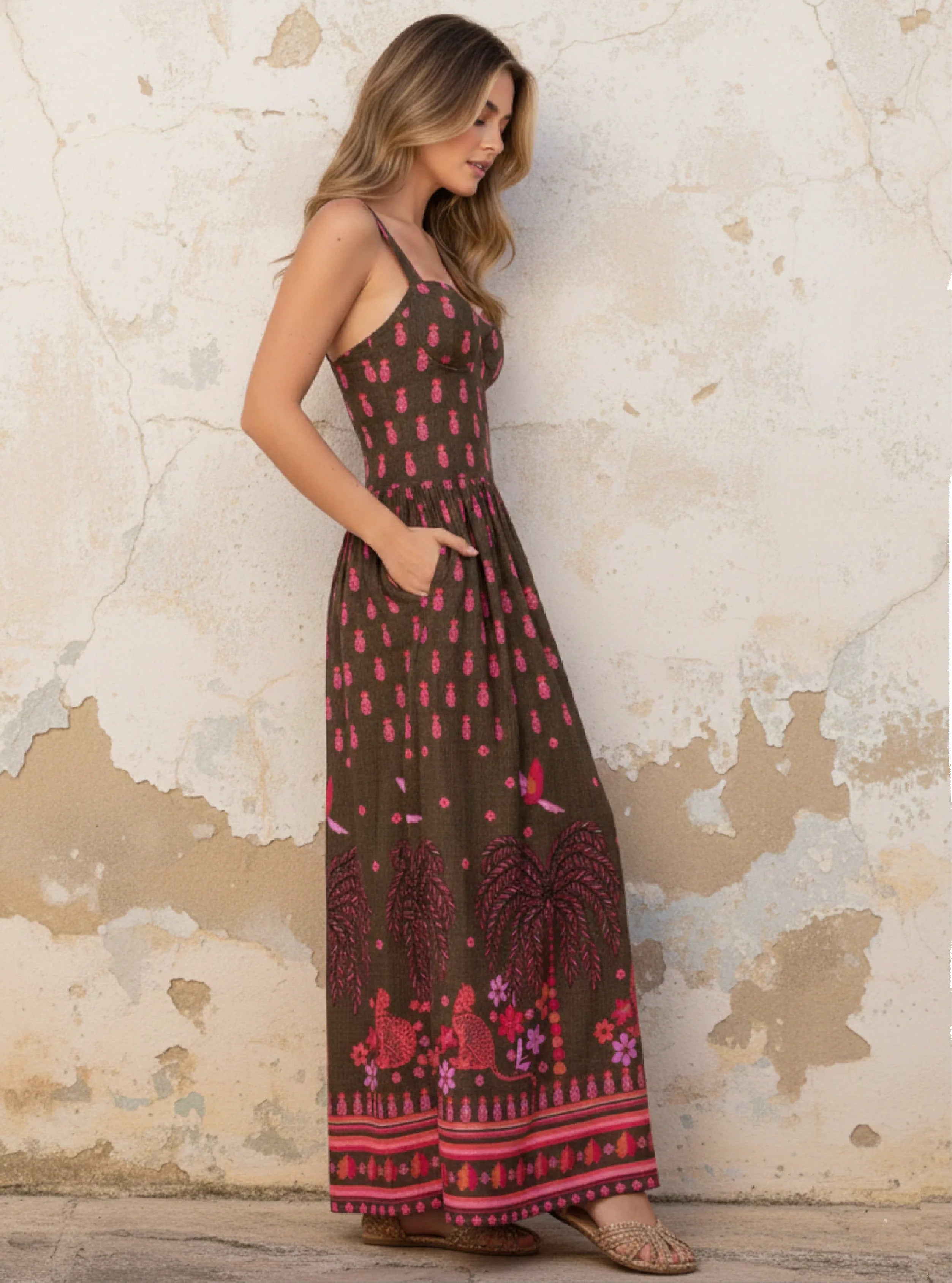 Vestido Garotas Tiros Pinas para Damas