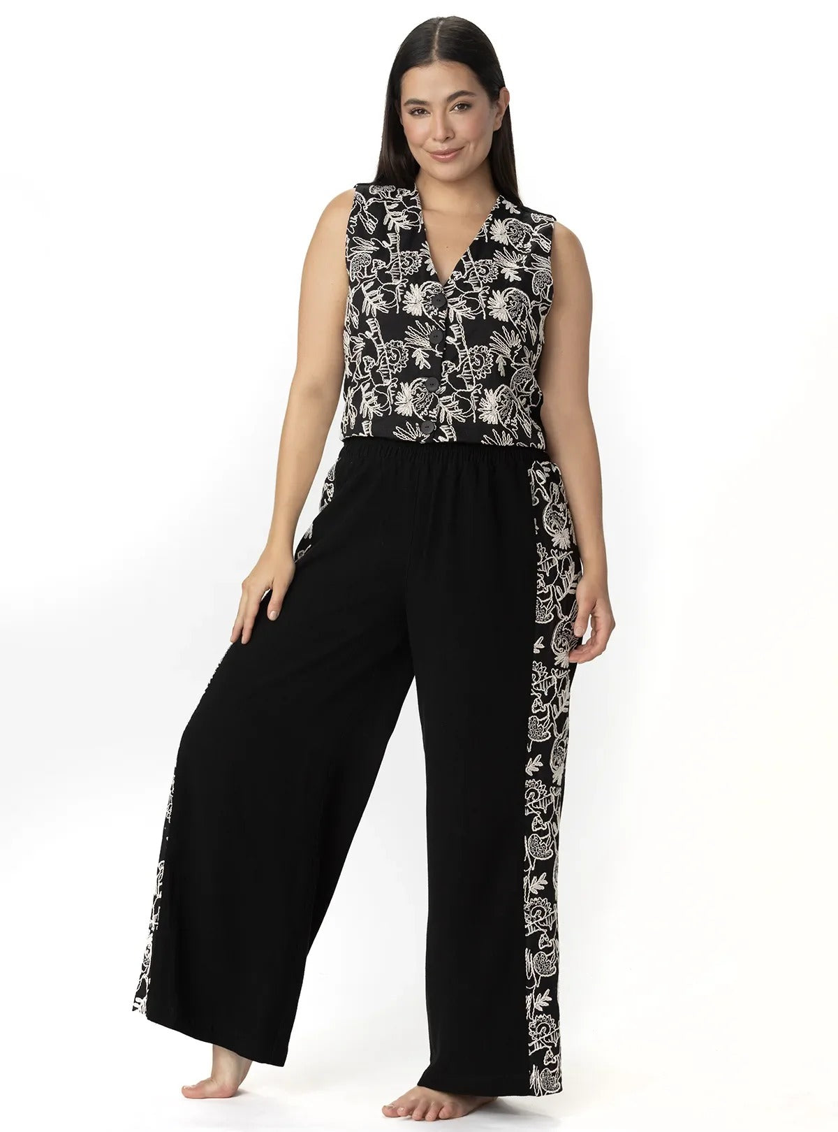 Pantalones Garotas con Bordado para Damas