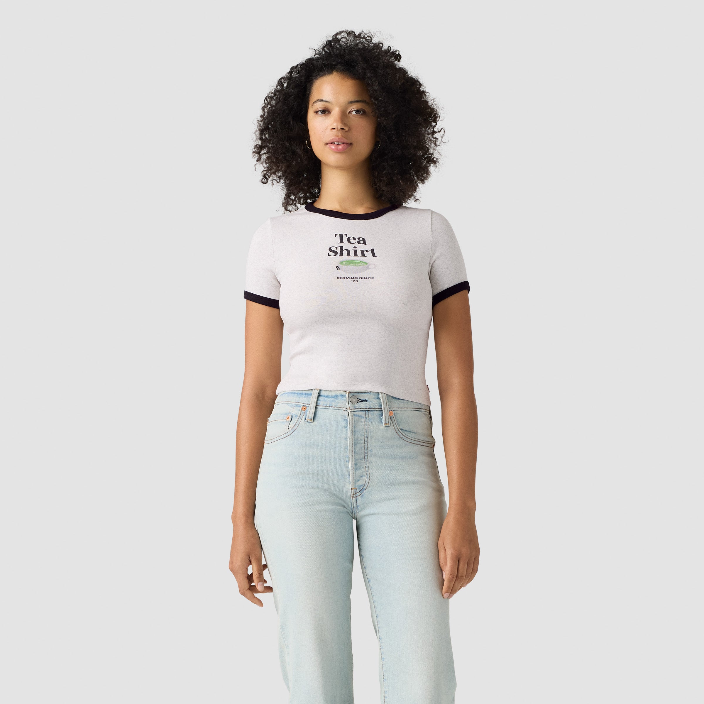 Camiseta Levis Mangas Cortas Estampado para Damas – HEATHER GREY