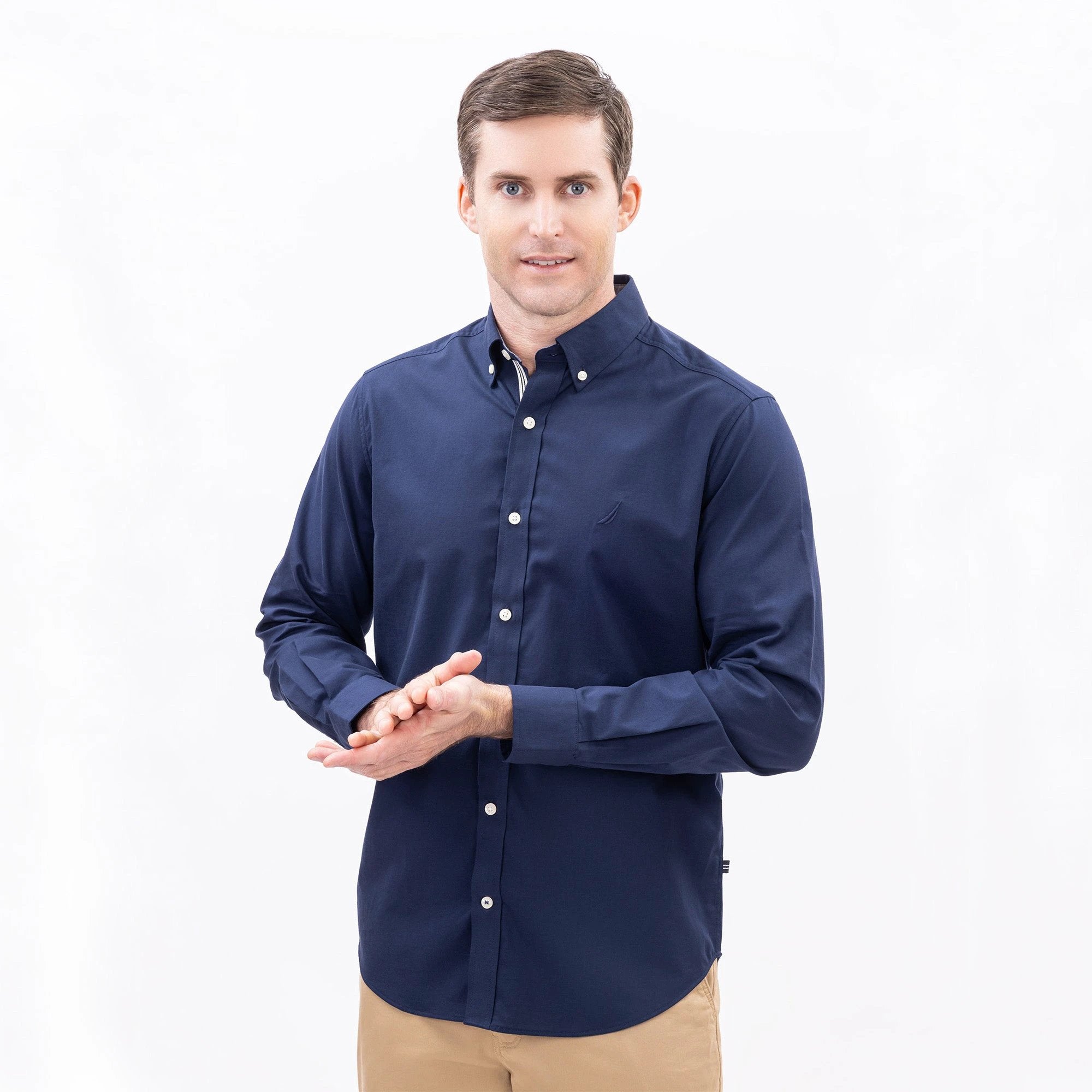 Camisa Nautica Mangas Largas Lisa Para Caballeros by Nautica