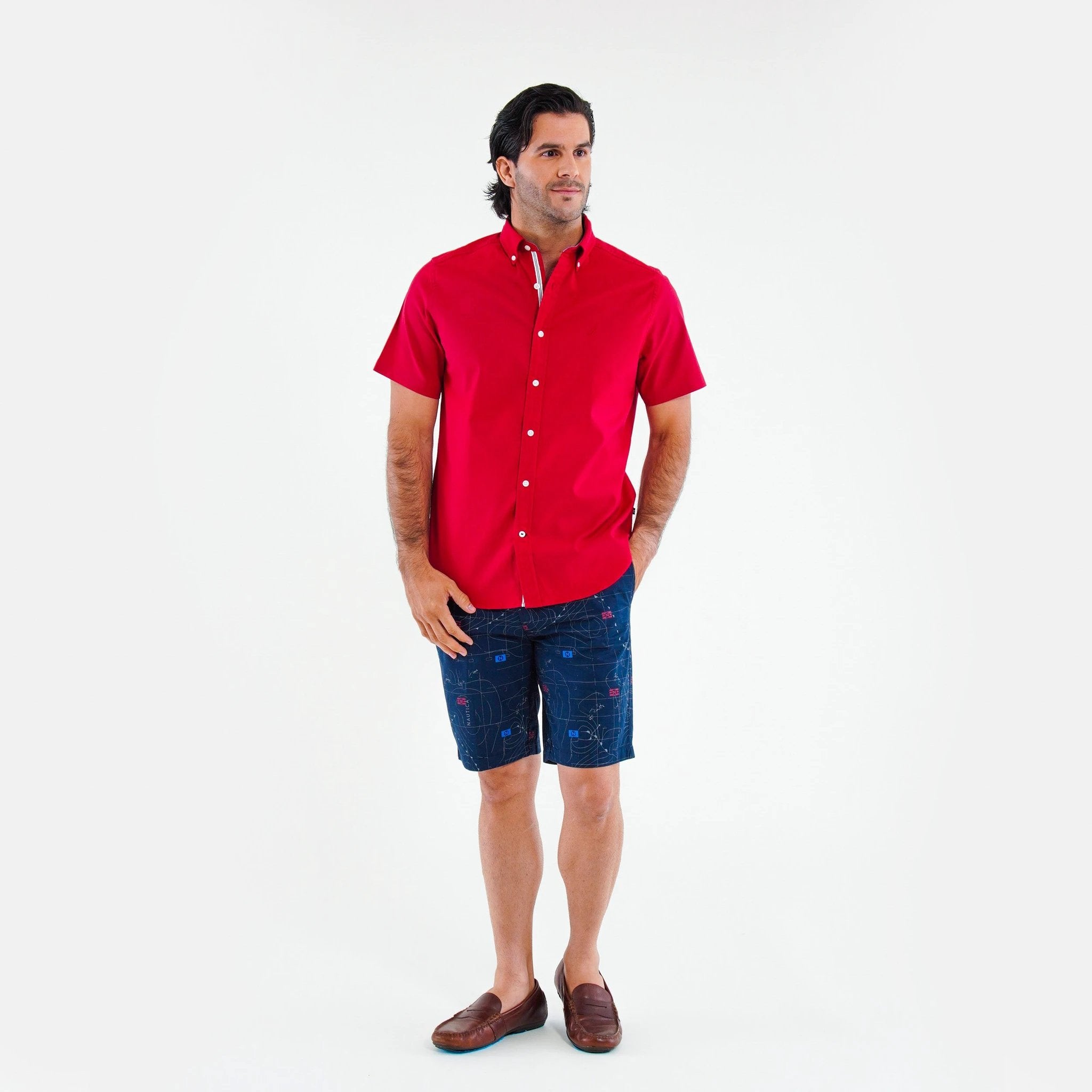 Camisa Nautica Mangas Cortas Lisa Para Caballeros by Nautica