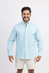 Camisa Nautica Mangas Largas Cuadros Aqua Splash para Caballeros