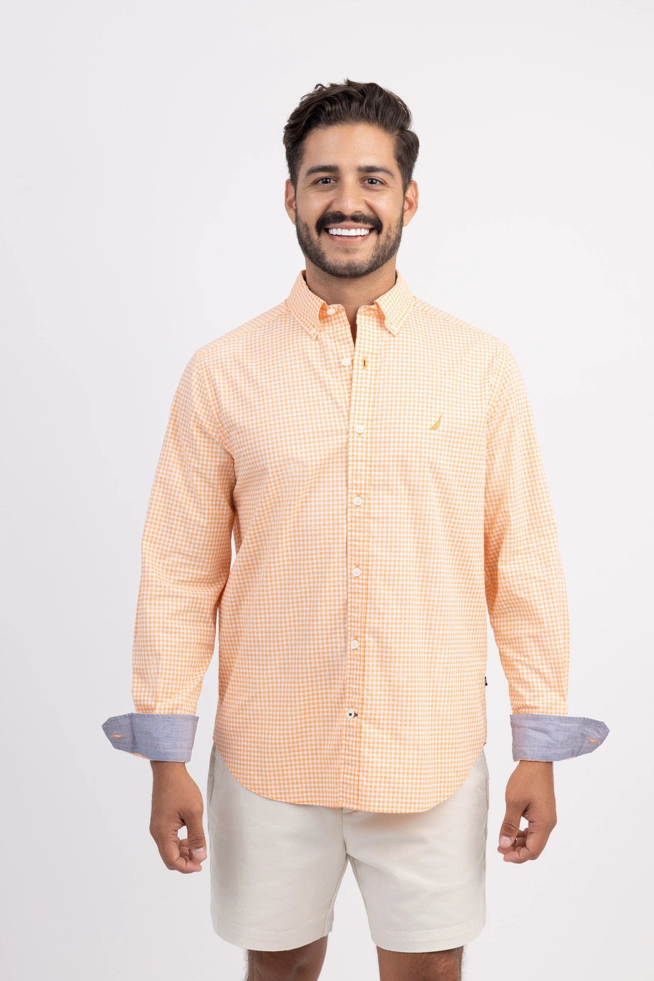 Camisa Nautica Mangas Largas Cuadros Para Caballeros by Nautica