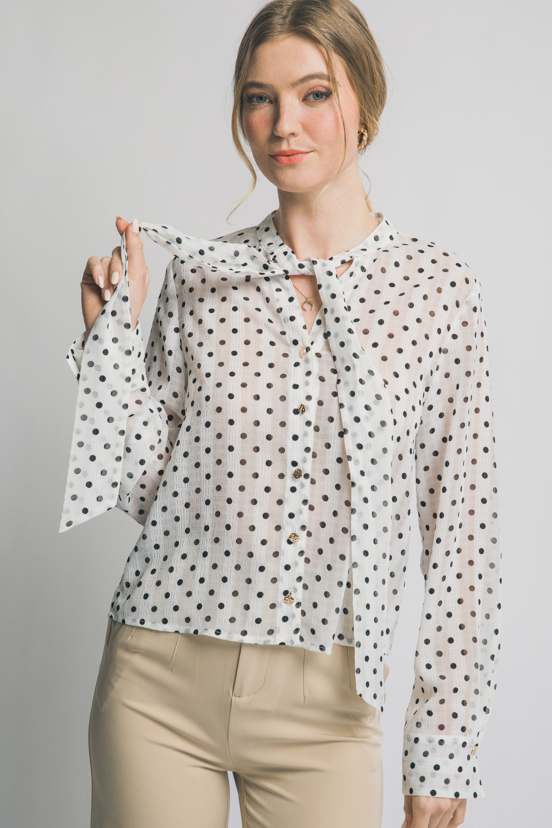 Blusa Love Tree Mangas Largas Estampada Bolas Para Damas