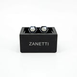 Gemelos Zanetti Plateado/Negro para Caballeros 13172-E5