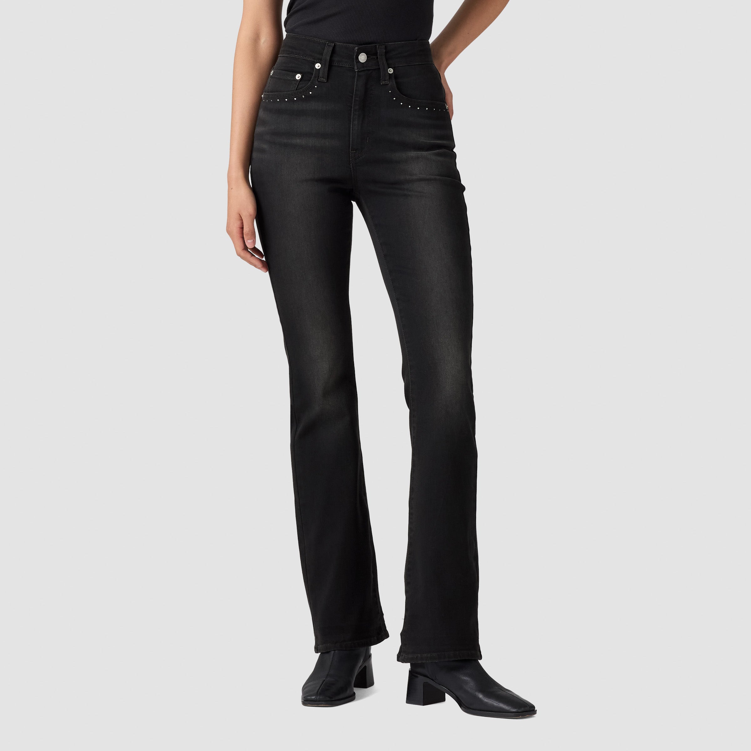 Pantalones Jeans Levis 725 High Rise Bootcut para Damas – BLACK