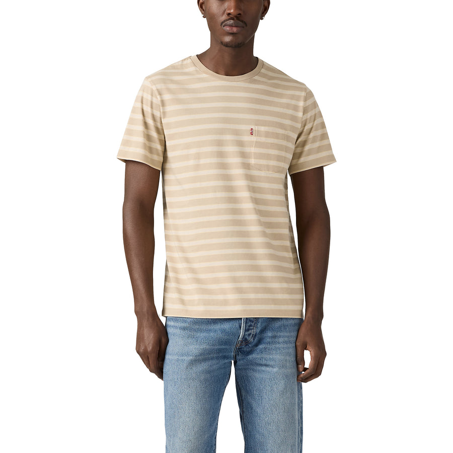 Camiseta Levis Mangas Cortas Rayas con Bolsillo para Caballeros