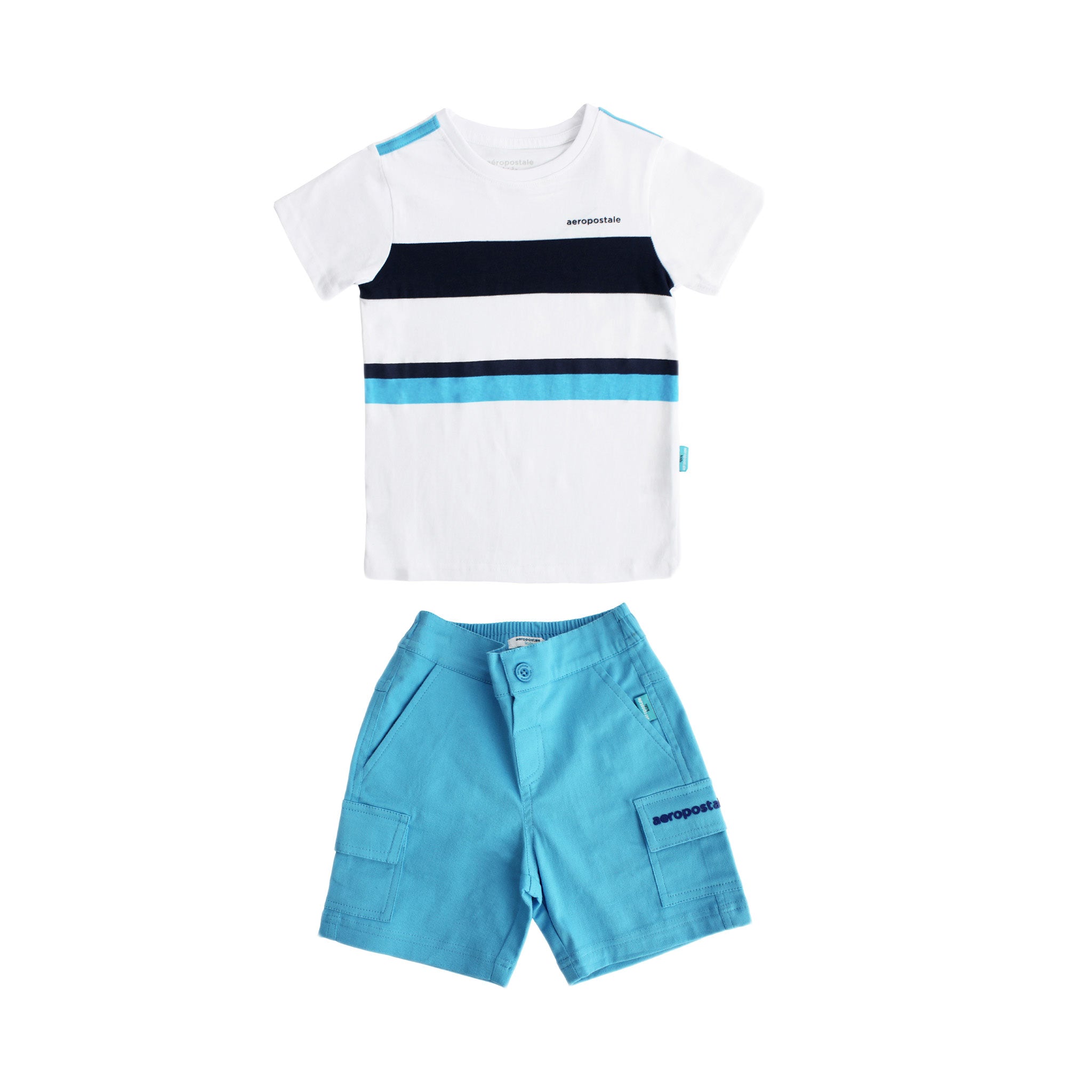 Conjunto Aeropostale Mangas Cortas Rayas para Niño
