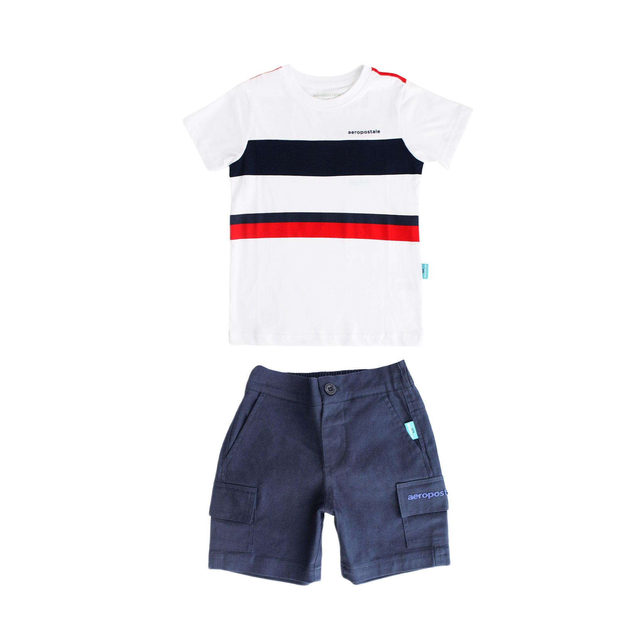 Conjunto Aeropostale Mangas Cortas Rayas para Niño