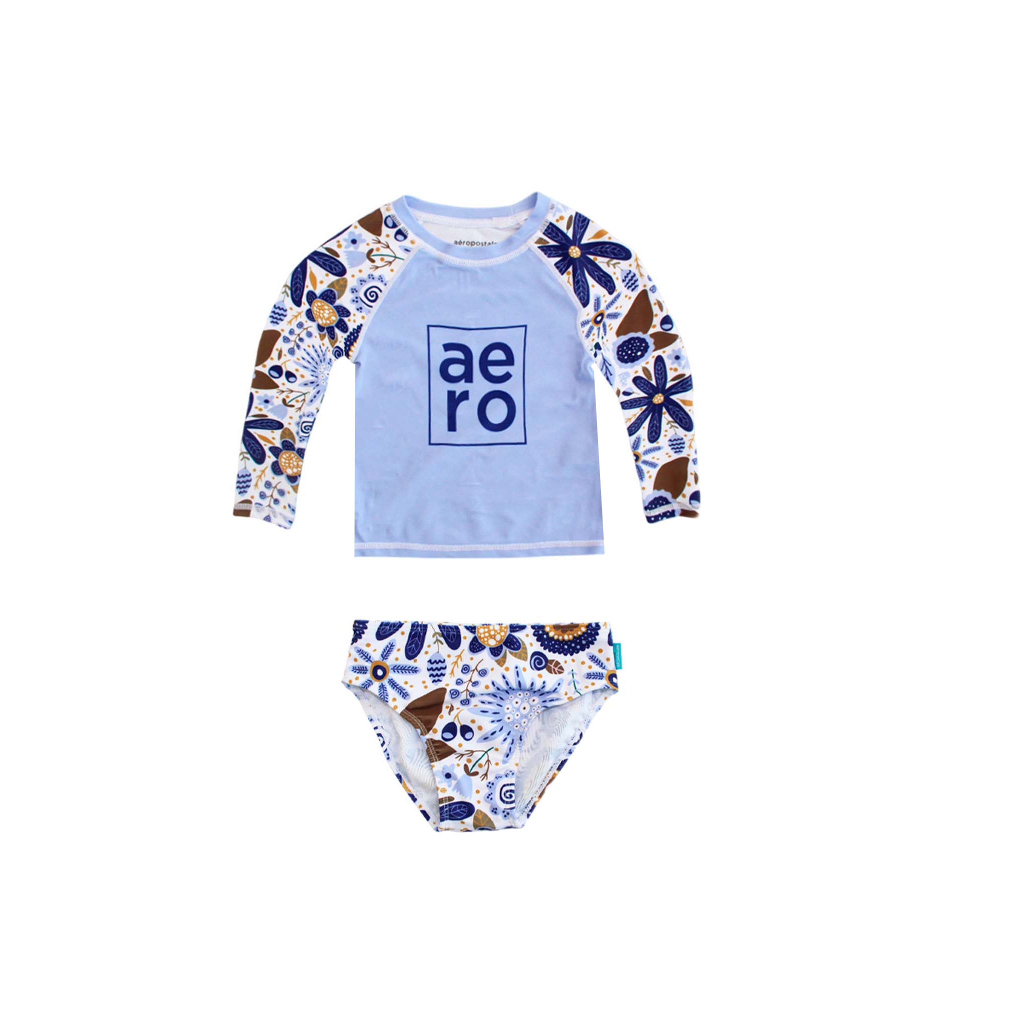Traje de Baño Aeropostale Mangas Largas Estampado 2 Piezas Nina