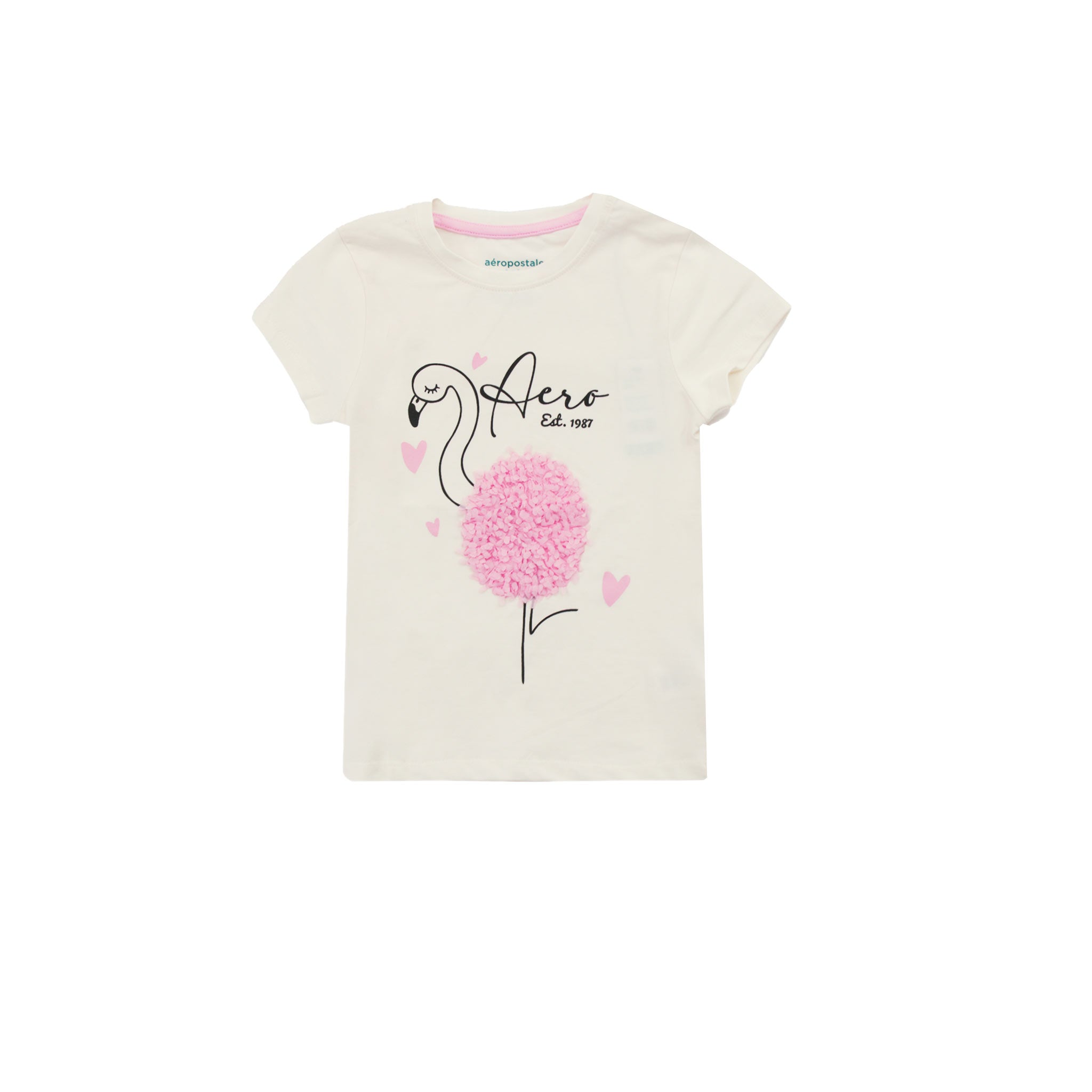 Camiseta Aeropostale Mangas Cortas Flamenco para Niñas