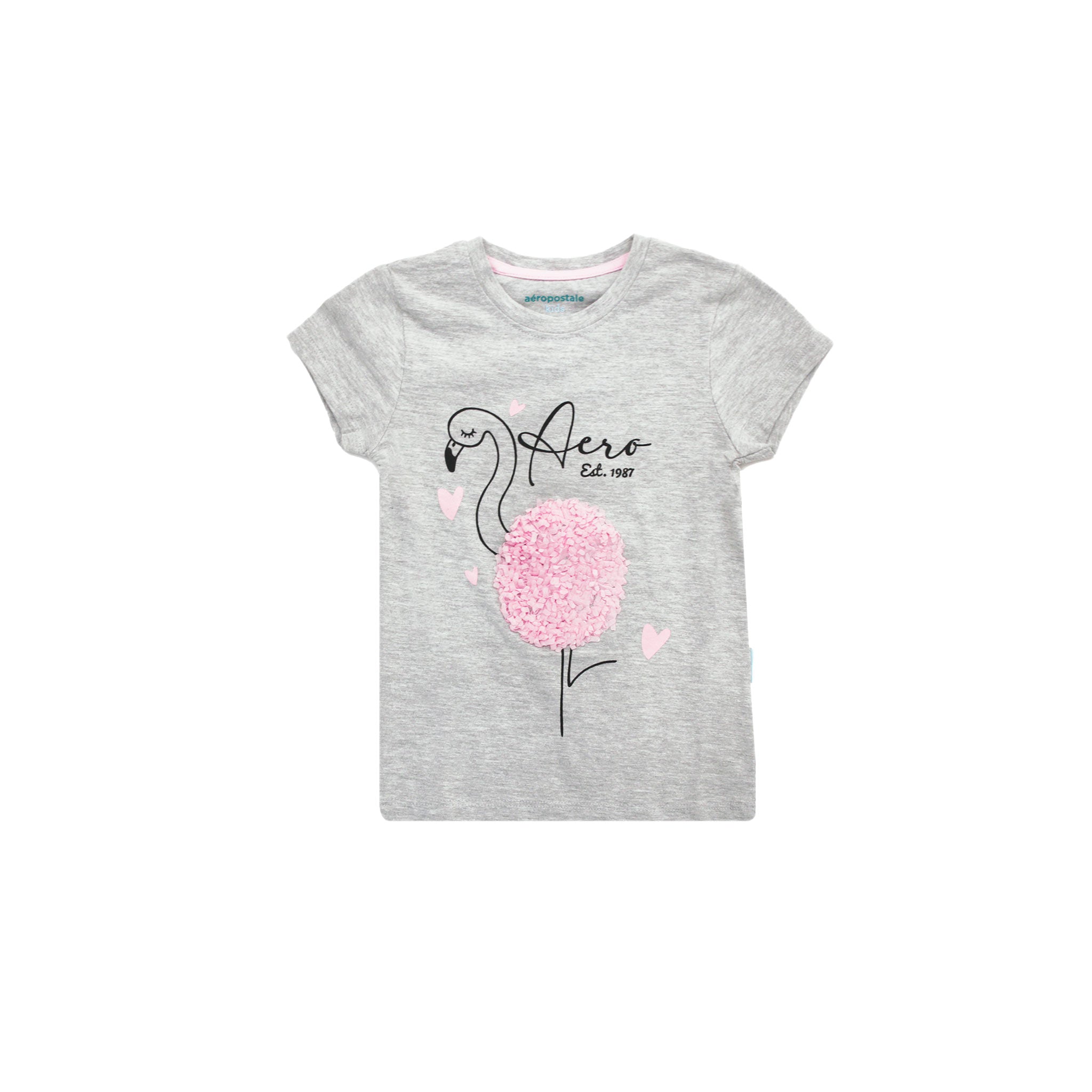 Camiseta Aeropostale Mangas Cortas Flamenco para Niñas
