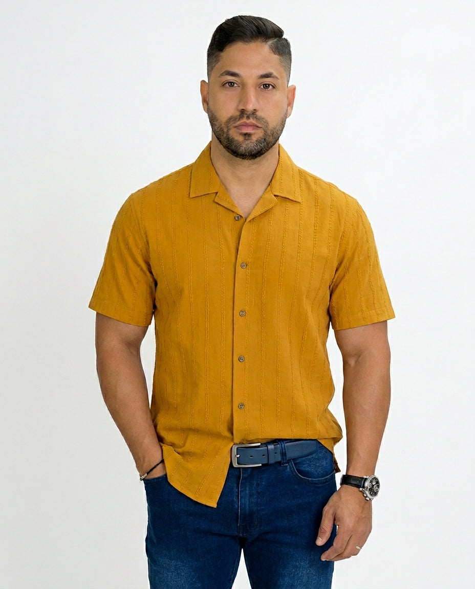 Camisa 1492 de Mangas Cortas Estampada para Caballeros