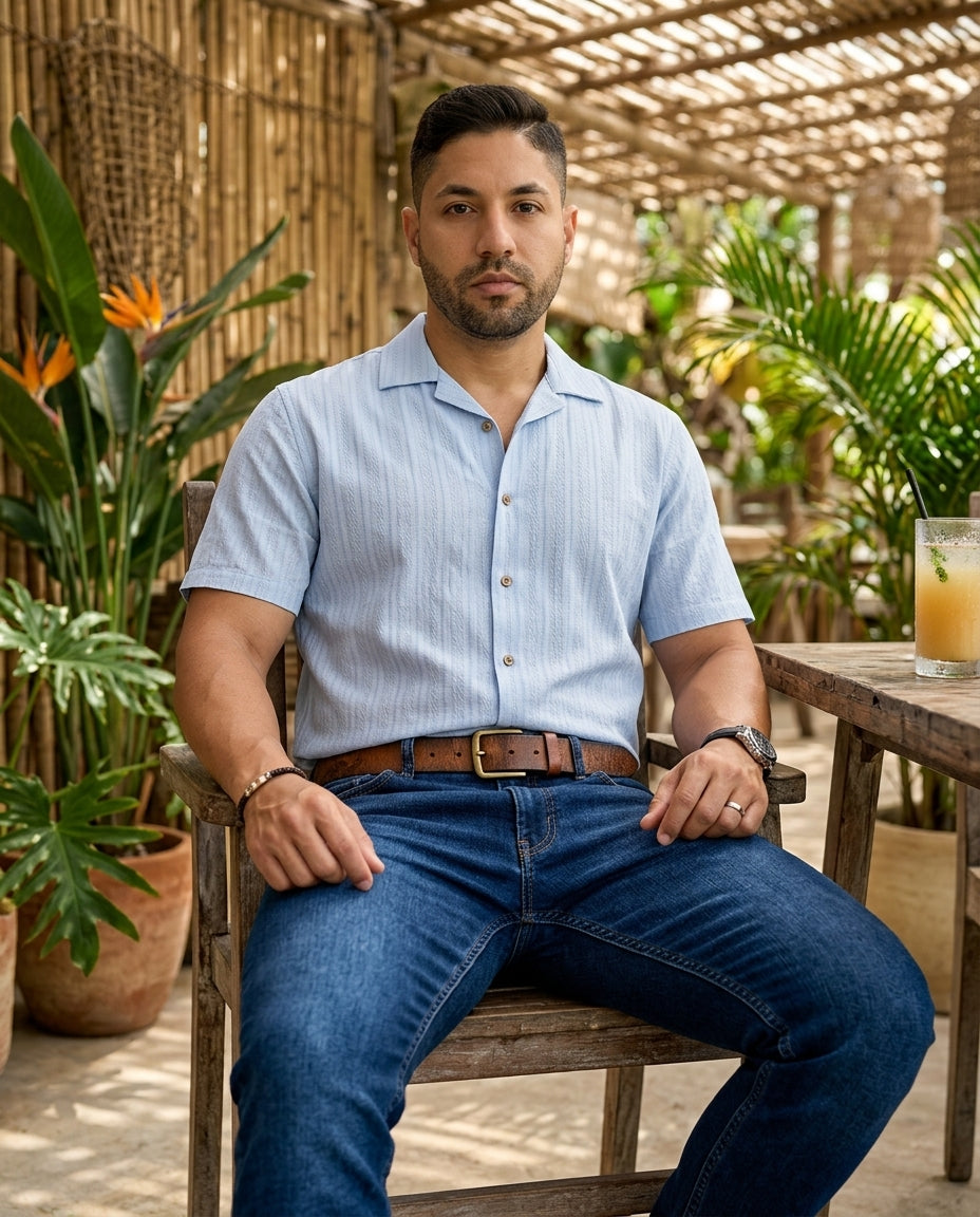Camisa 1492 de Mangas Cortas Estampada para Caballeros