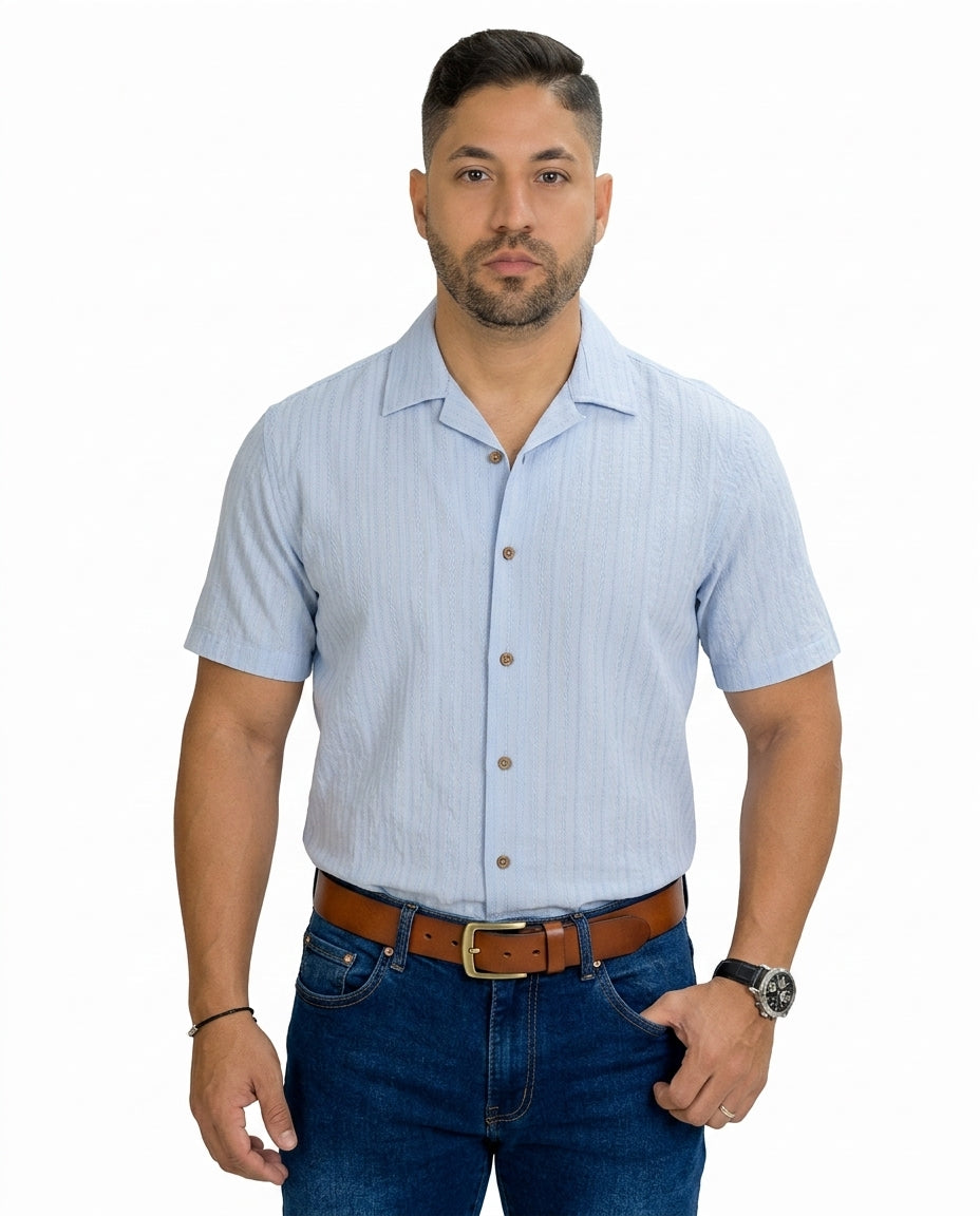 Camisa 1492 de Mangas Cortas Estampada para Caballeros