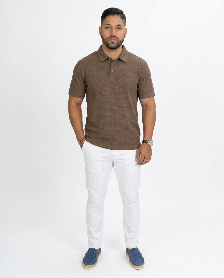 Polo 1492 Brocado de Mangas Cortas para Caballeros