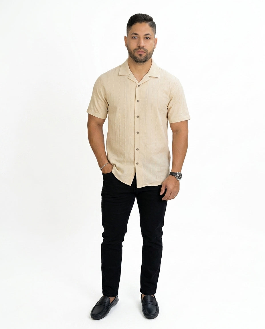 Camisa 1492 de Mangas Cortas Estampada para Caballeros