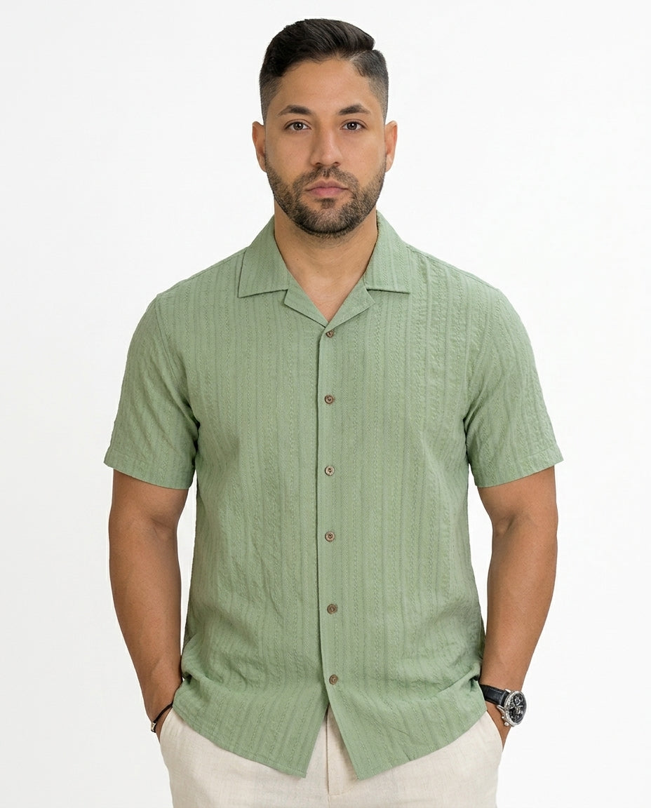 Camisa 1492 de Mangas Cortas Estampada para Caballeros