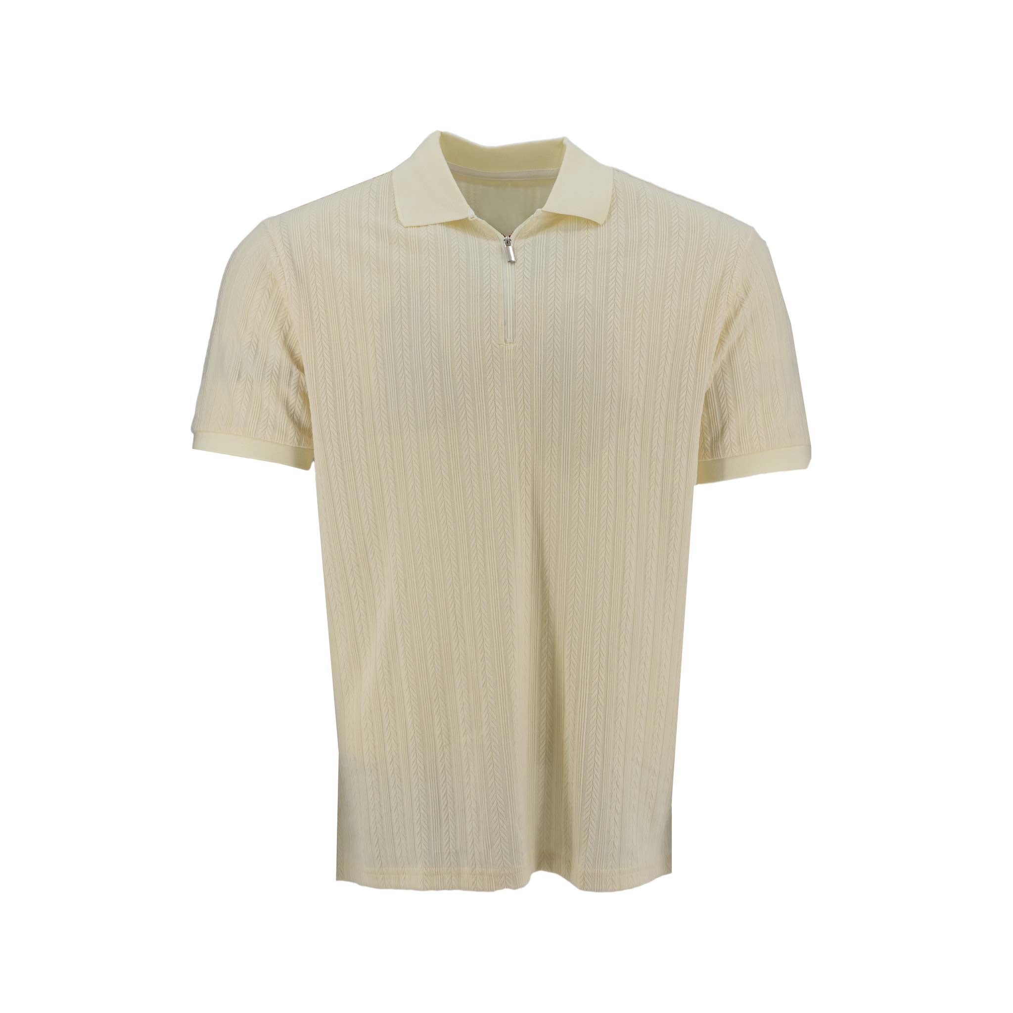 Poloshirt 1492 Mangas Cortas Liso con Ziper para Caballeros