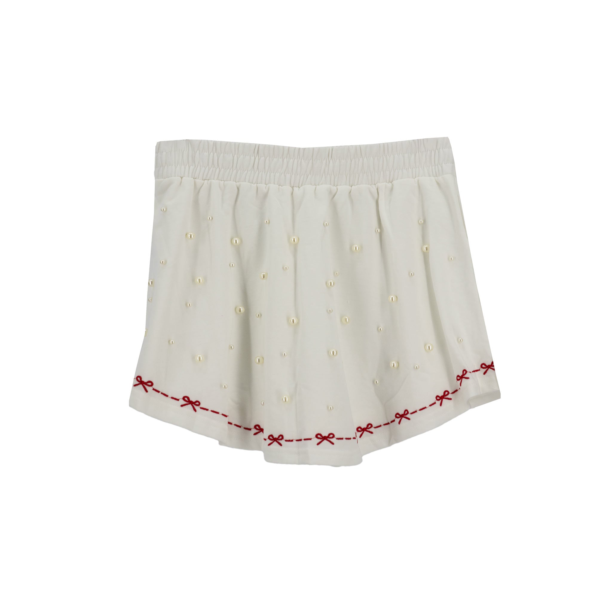 Pantalón Corto Posh Perlas Lacitos Bordados para Damas