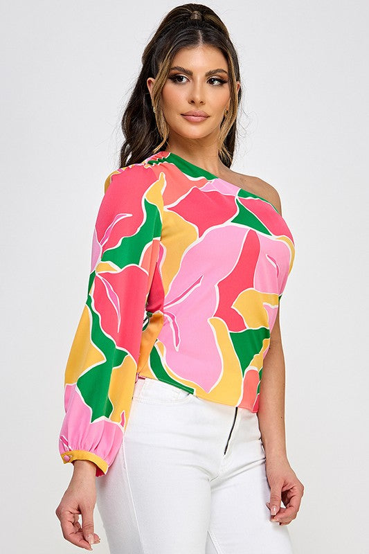 Blusa Milk & Honey Mangas Largas Estampada P/ Dama 38075T by Milk & Honey